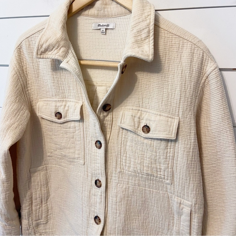 Madewell Women’s Waffleback Branner 100% Cotton Shirt Jacket Size Medium - Picture 10 of 14